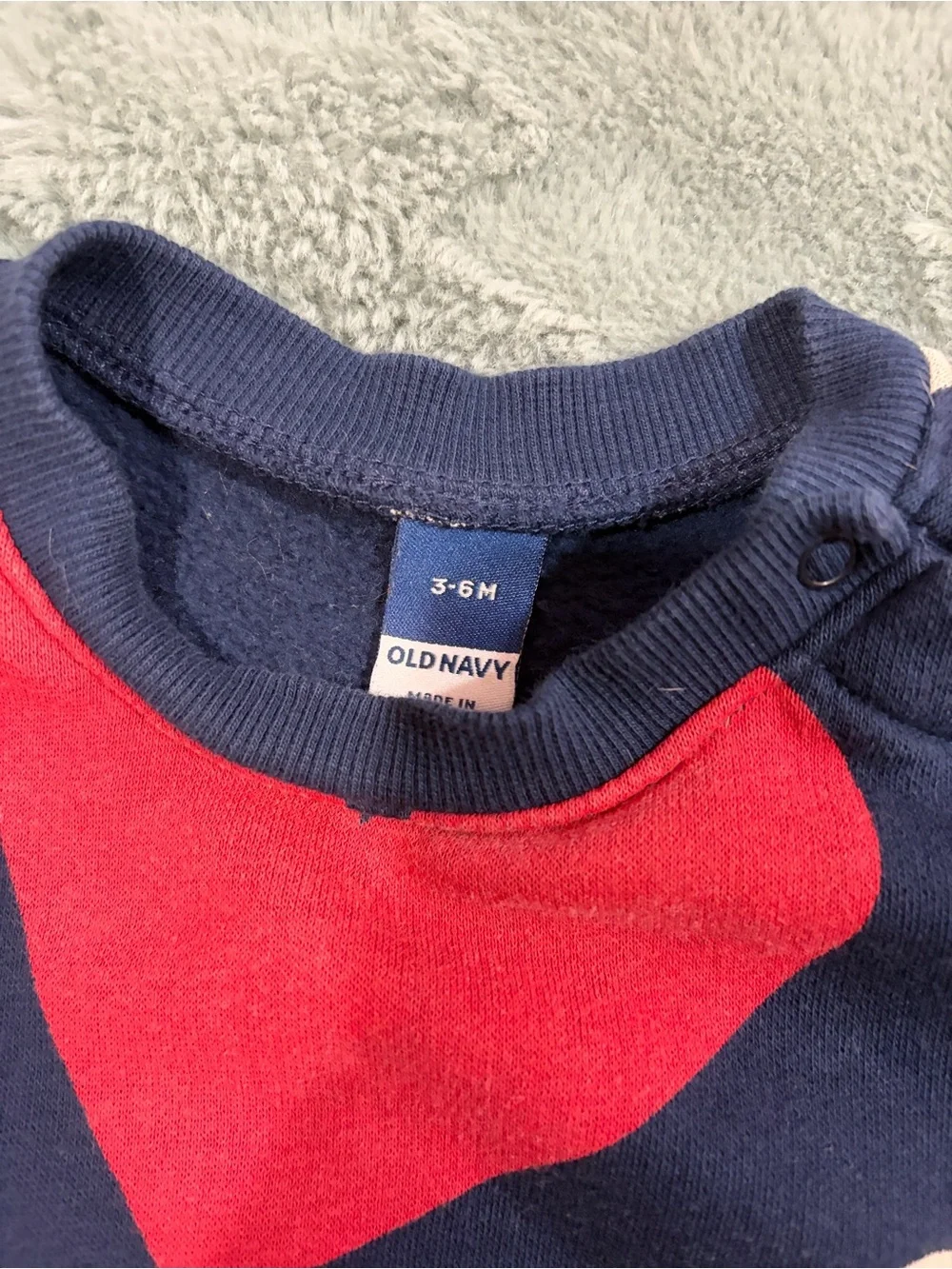 Old Navy Navy Baby Romper with Red Heart Accent